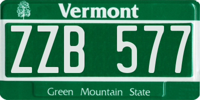 VT license plate ZZB577