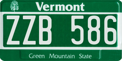 VT license plate ZZB586