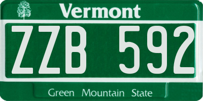 VT license plate ZZB592