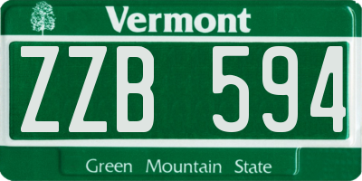 VT license plate ZZB594