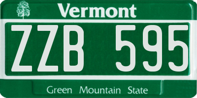 VT license plate ZZB595