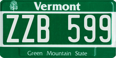 VT license plate ZZB599