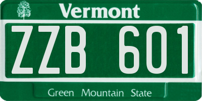 VT license plate ZZB601