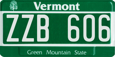 VT license plate ZZB606