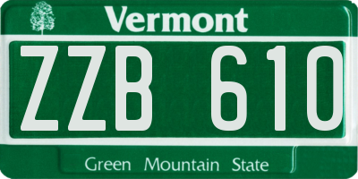 VT license plate ZZB610