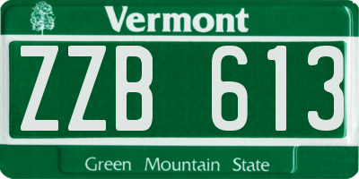 VT license plate ZZB613