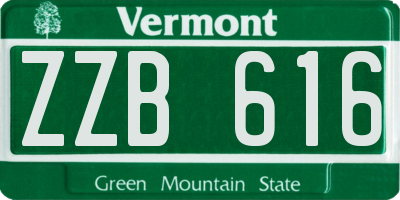 VT license plate ZZB616