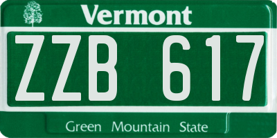 VT license plate ZZB617