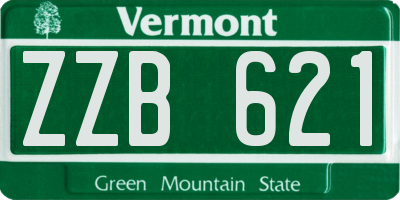 VT license plate ZZB621