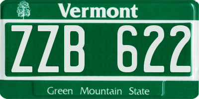 VT license plate ZZB622