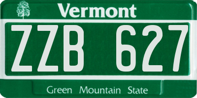 VT license plate ZZB627