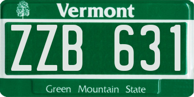 VT license plate ZZB631
