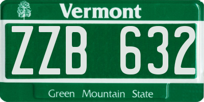VT license plate ZZB632