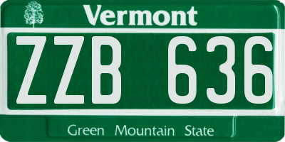 VT license plate ZZB636