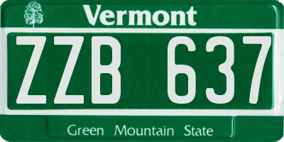 VT license plate ZZB637