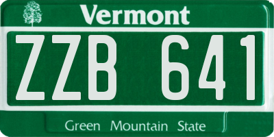 VT license plate ZZB641