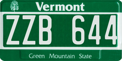 VT license plate ZZB644