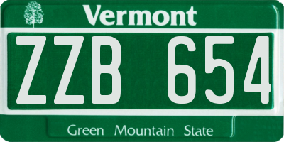 VT license plate ZZB654