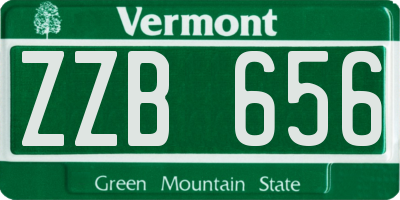 VT license plate ZZB656
