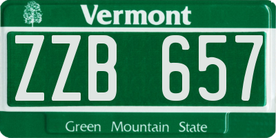VT license plate ZZB657