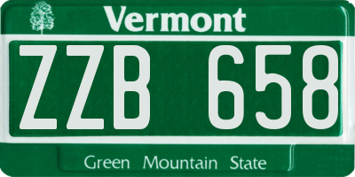 VT license plate ZZB658