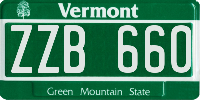 VT license plate ZZB660