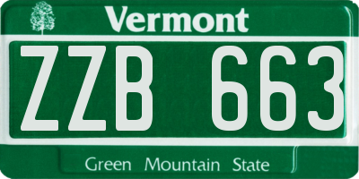 VT license plate ZZB663