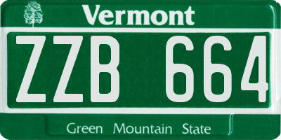 VT license plate ZZB664