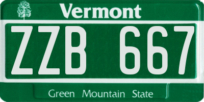 VT license plate ZZB667