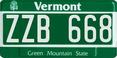 VT license plate ZZB668