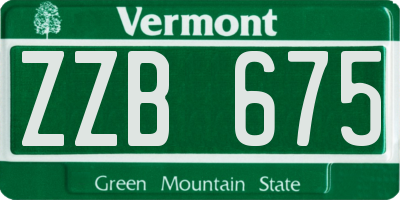 VT license plate ZZB675