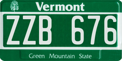 VT license plate ZZB676