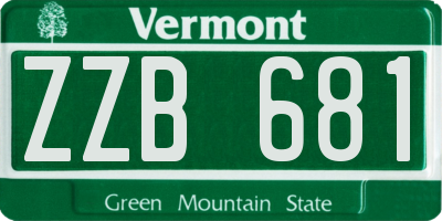 VT license plate ZZB681