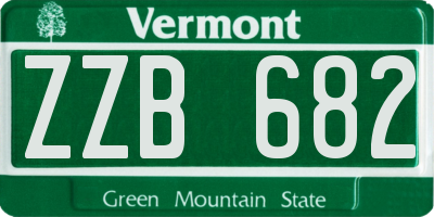VT license plate ZZB682