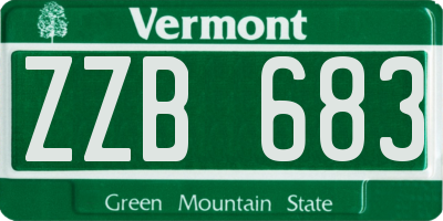 VT license plate ZZB683