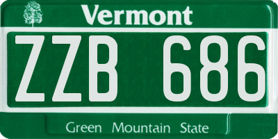 VT license plate ZZB686