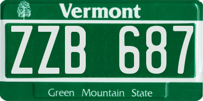 VT license plate ZZB687