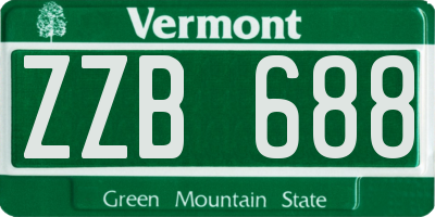 VT license plate ZZB688