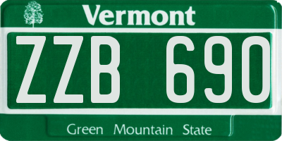 VT license plate ZZB690