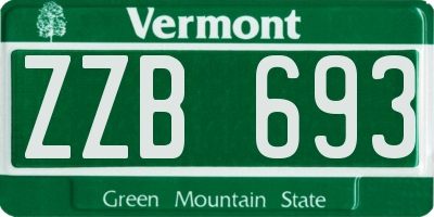 VT license plate ZZB693