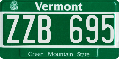 VT license plate ZZB695