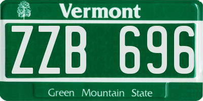 VT license plate ZZB696