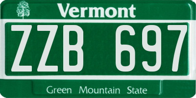 VT license plate ZZB697