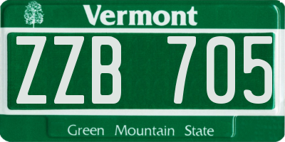 VT license plate ZZB705