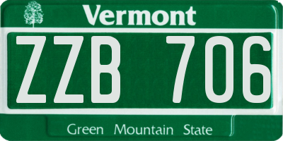 VT license plate ZZB706