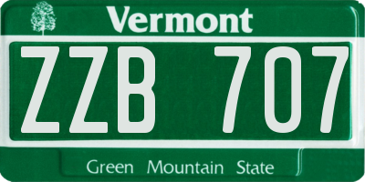 VT license plate ZZB707