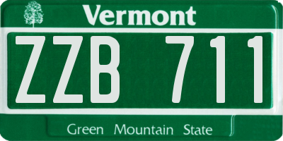 VT license plate ZZB711