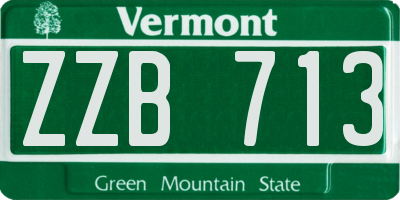 VT license plate ZZB713