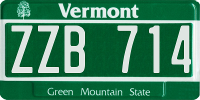 VT license plate ZZB714