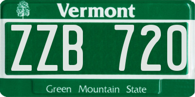 VT license plate ZZB720